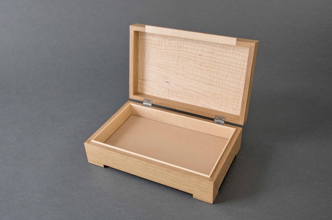 White Oak and Maple Grid Jewelry Box
